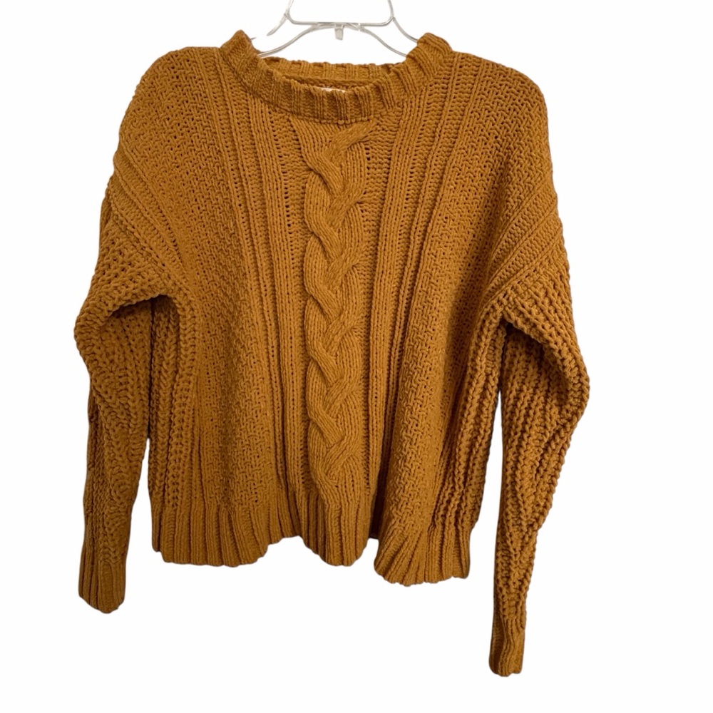 Aeropostale Mustard Cable Knit Sweater - S, NWT